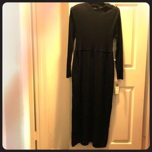 BLACK MIDI SWEATER DRESS